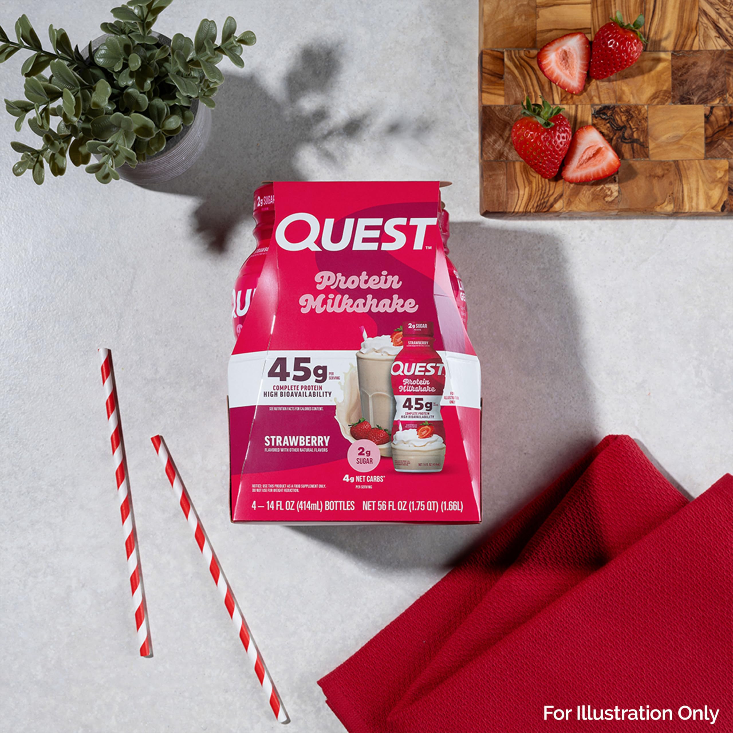 Foto 5 | Protein Shake Quest Nutrition Fresa  45 G De Proteína  4 X 414 Ml - Venta Internacional.