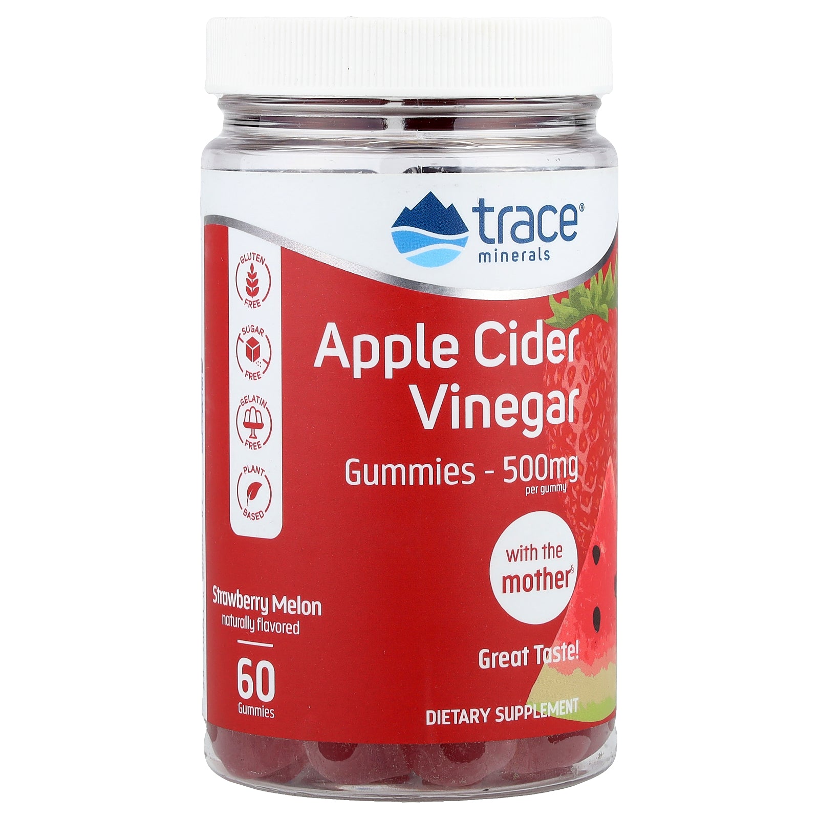 Foto 2 pulgar | Gomitas De Vinagre De Sidra De Manzana Supplement Trace 500 Mg 60 Unidades - Venta Internacional.