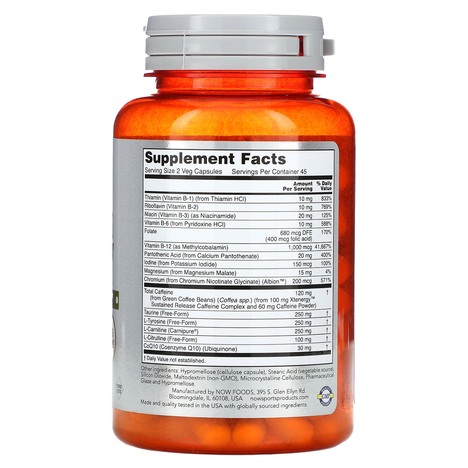 Foto 3 pulgar | Supplement Now Foods Sustained Energy  90 Cápsulas Vegetarianas - Venta Internacional.