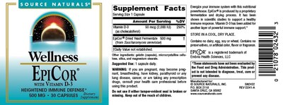 Foto 4 | Suplemento Source Naturals Wellness Epicor Con Vitamina D-3 30 Cápsulas - Venta Internacional.