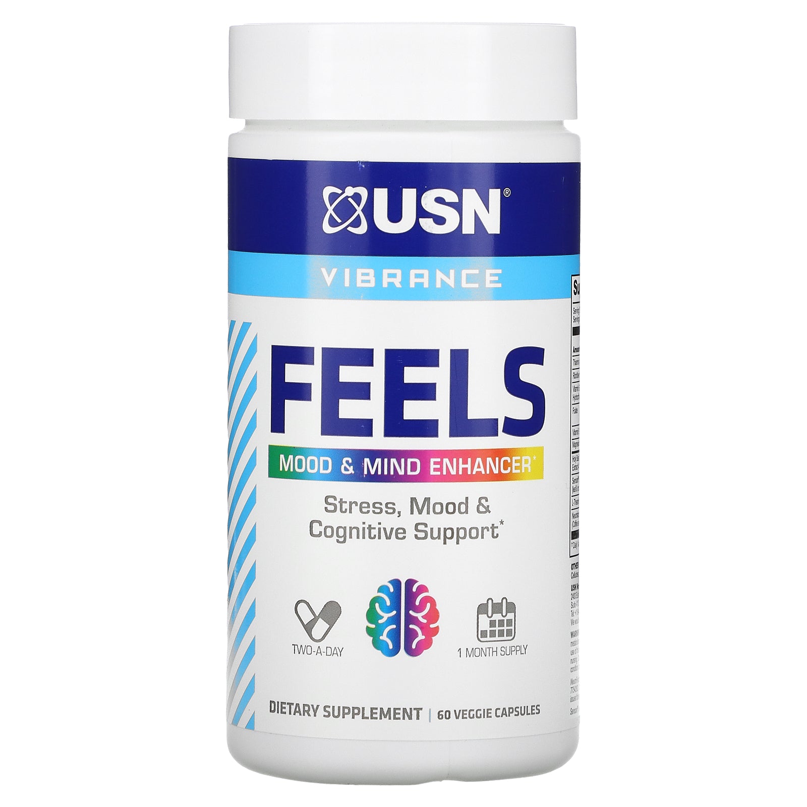 Foto 2 pulgar | Suplemento Usn Feels Mood & Mind Enhancer 60 Cápsulas Vegetarianas - Venta Internacional.