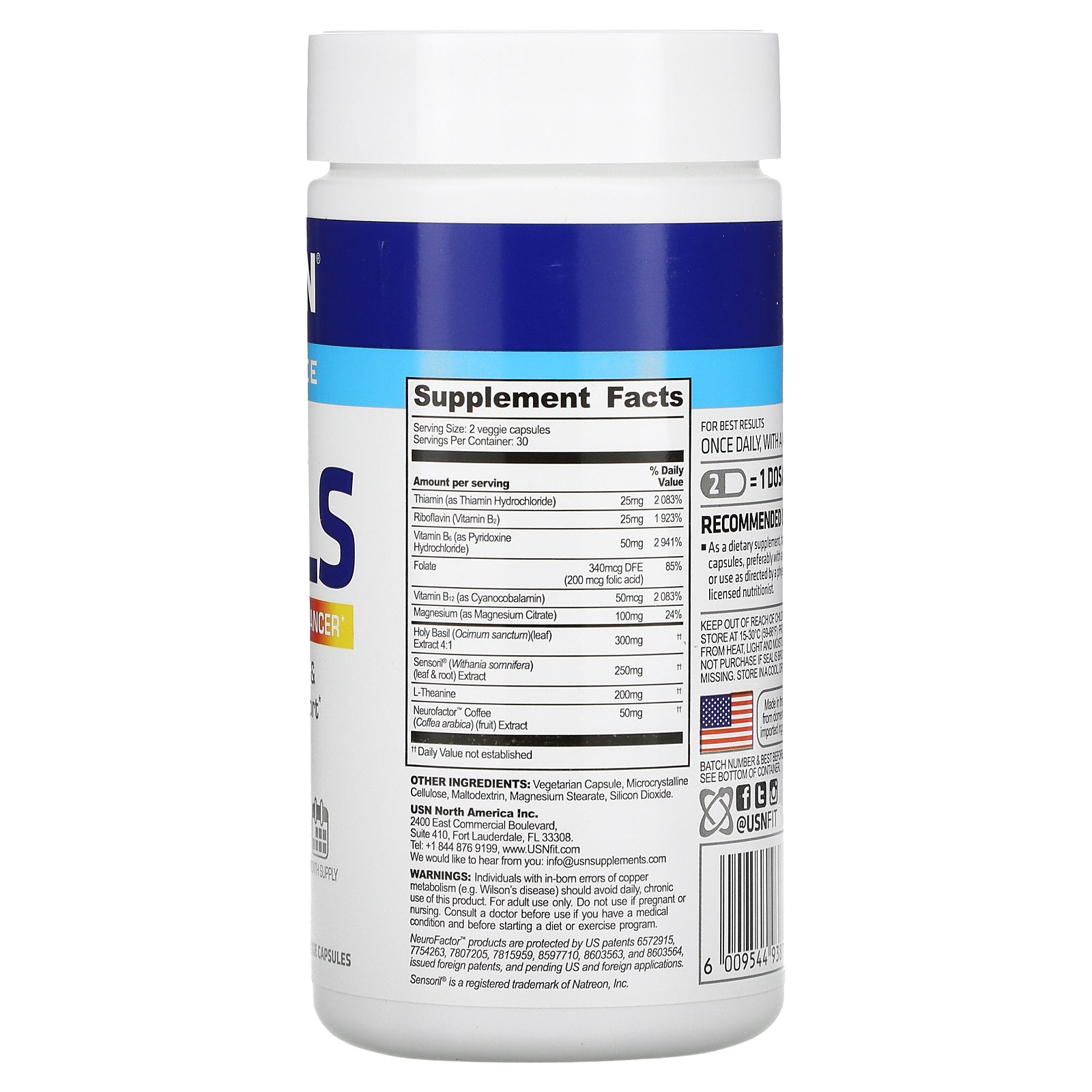 Foto 3 pulgar | Suplemento Usn Feels Mood & Mind Enhancer 60 Cápsulas Vegetarianas - Venta Internacional.
