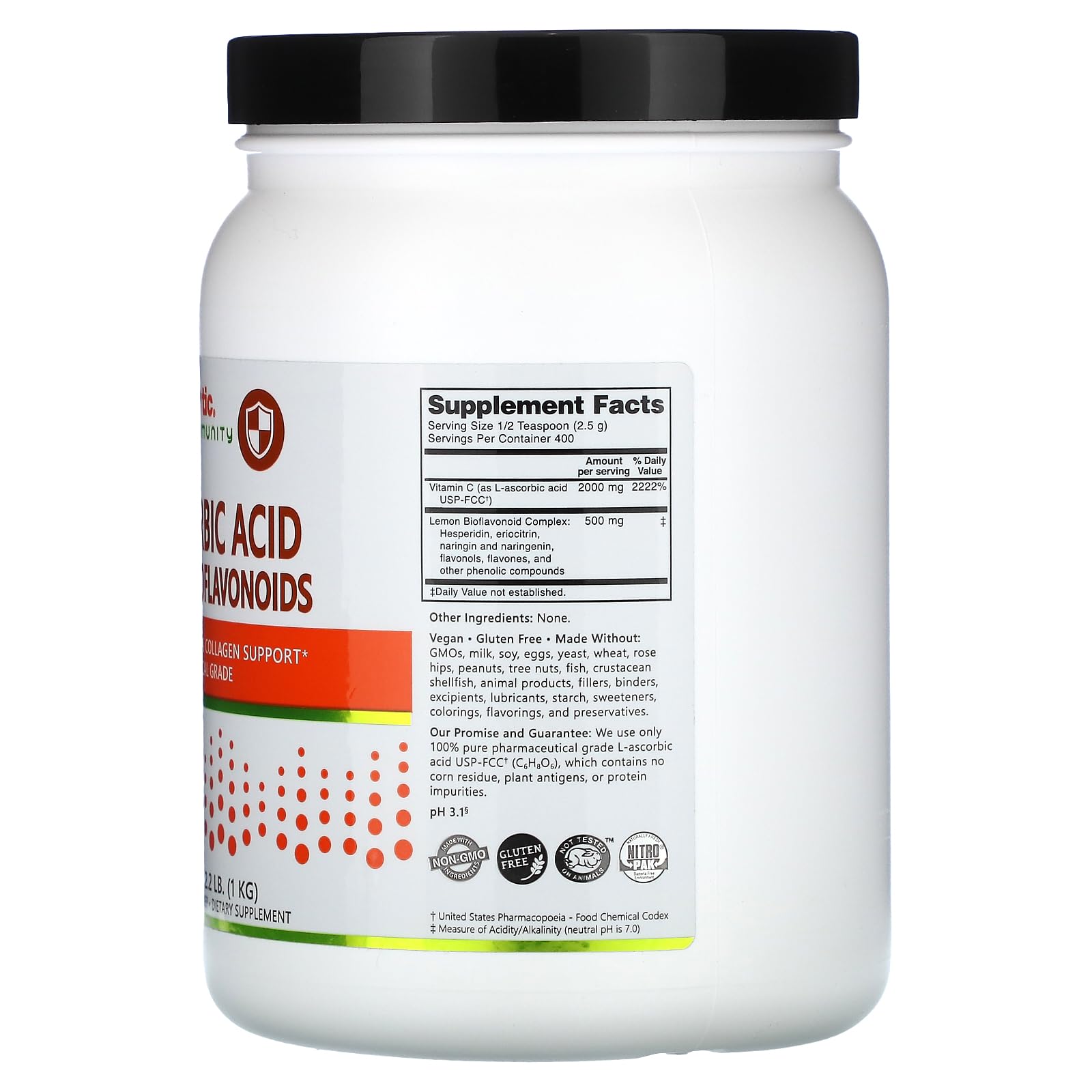 Foto 3 pulgar | Suplemento De Ácido Ascórbico Nutribiotic En Polvo Con Bioflavonoides - Venta Internacional.