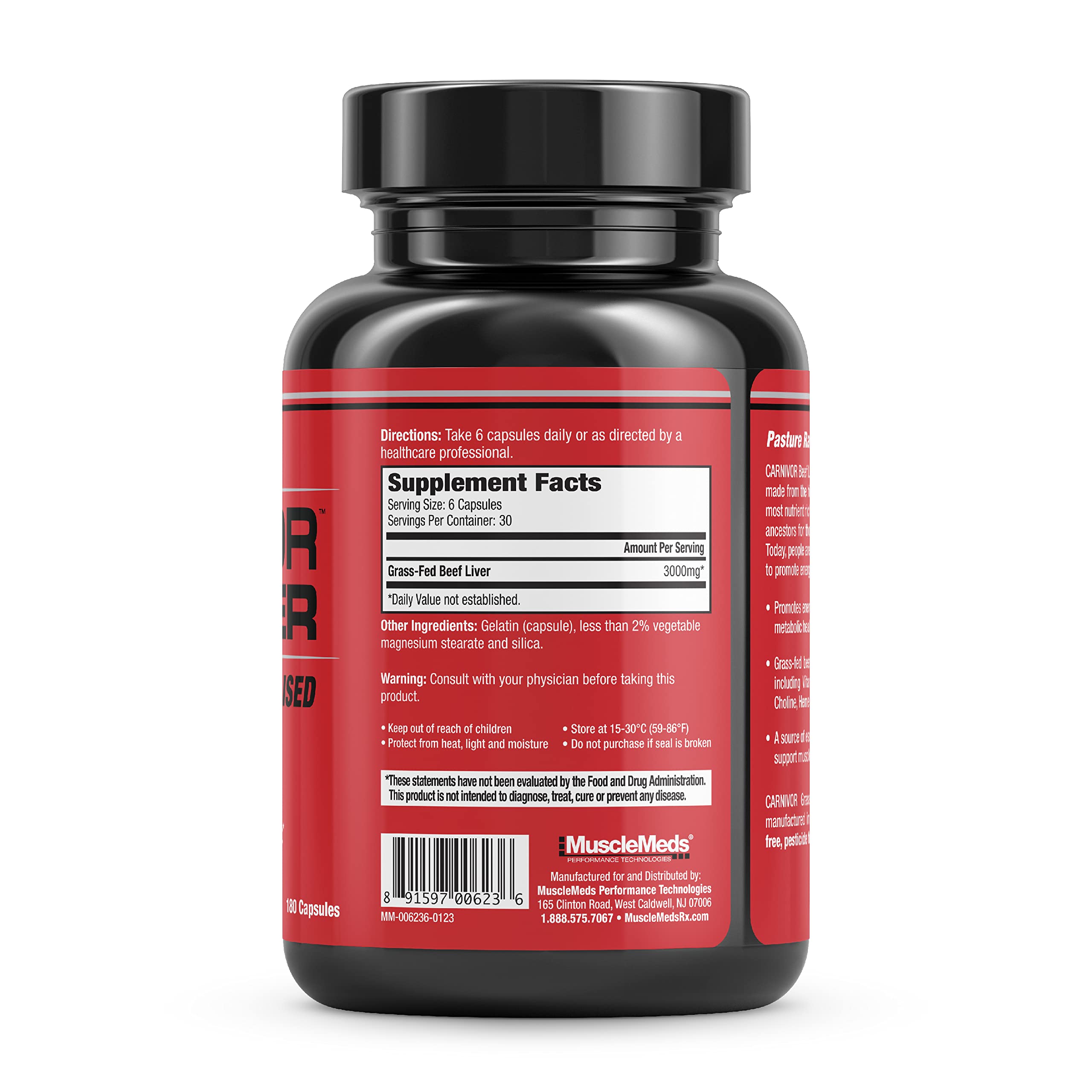 Foto 3 pulgar | Suplemento Musclemeds Carnivor Beef Liver 180 Cápsulas - Venta Internacional.