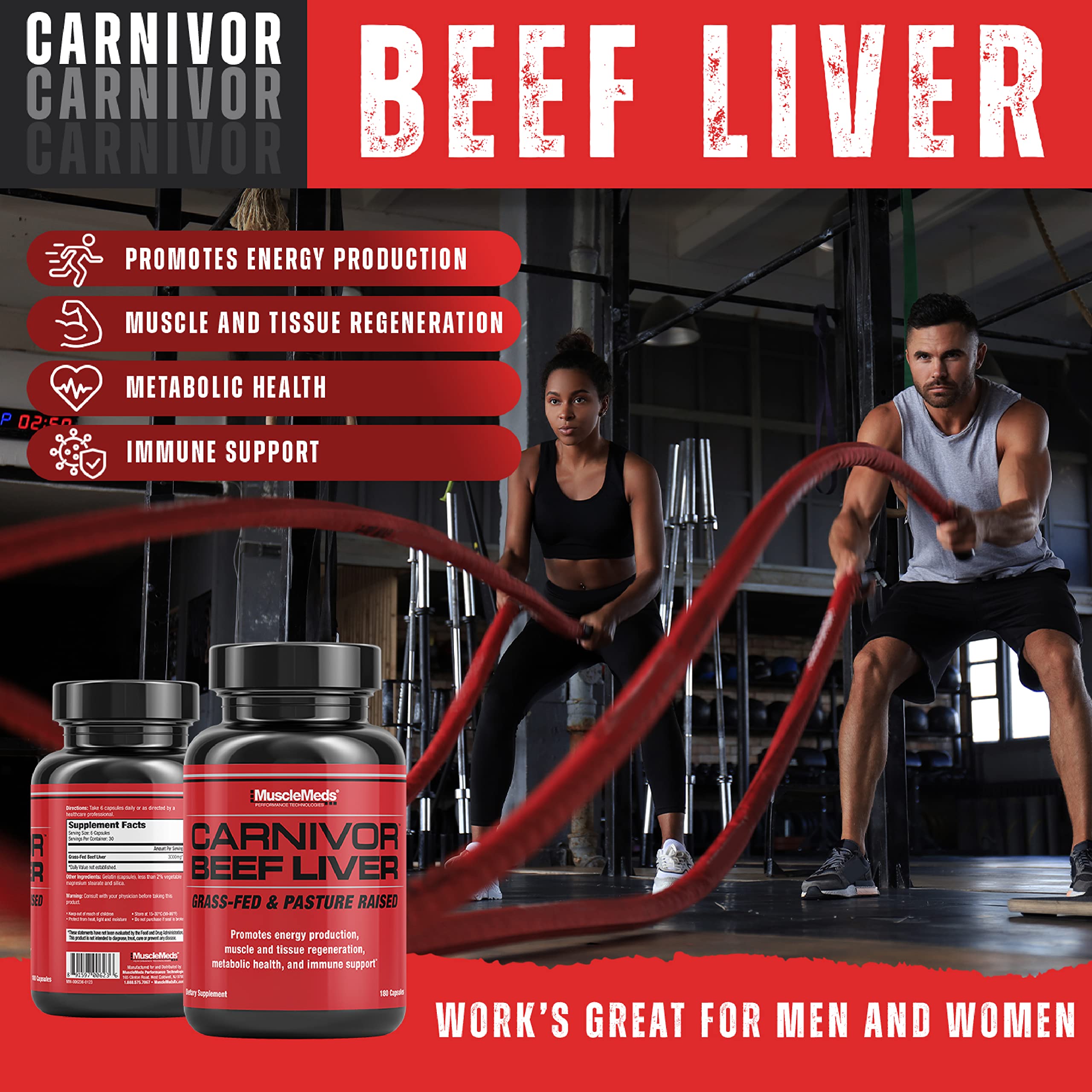 Foto 6 pulgar | Suplemento Musclemeds Carnivor Beef Liver 180 Cápsulas - Venta Internacional.