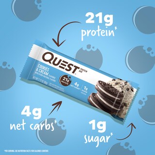 Foto 2 | Protein Bars Quest Nutrition Galletas Y Crema 21 G 4 G 1 G 4c - Venta Internacional.