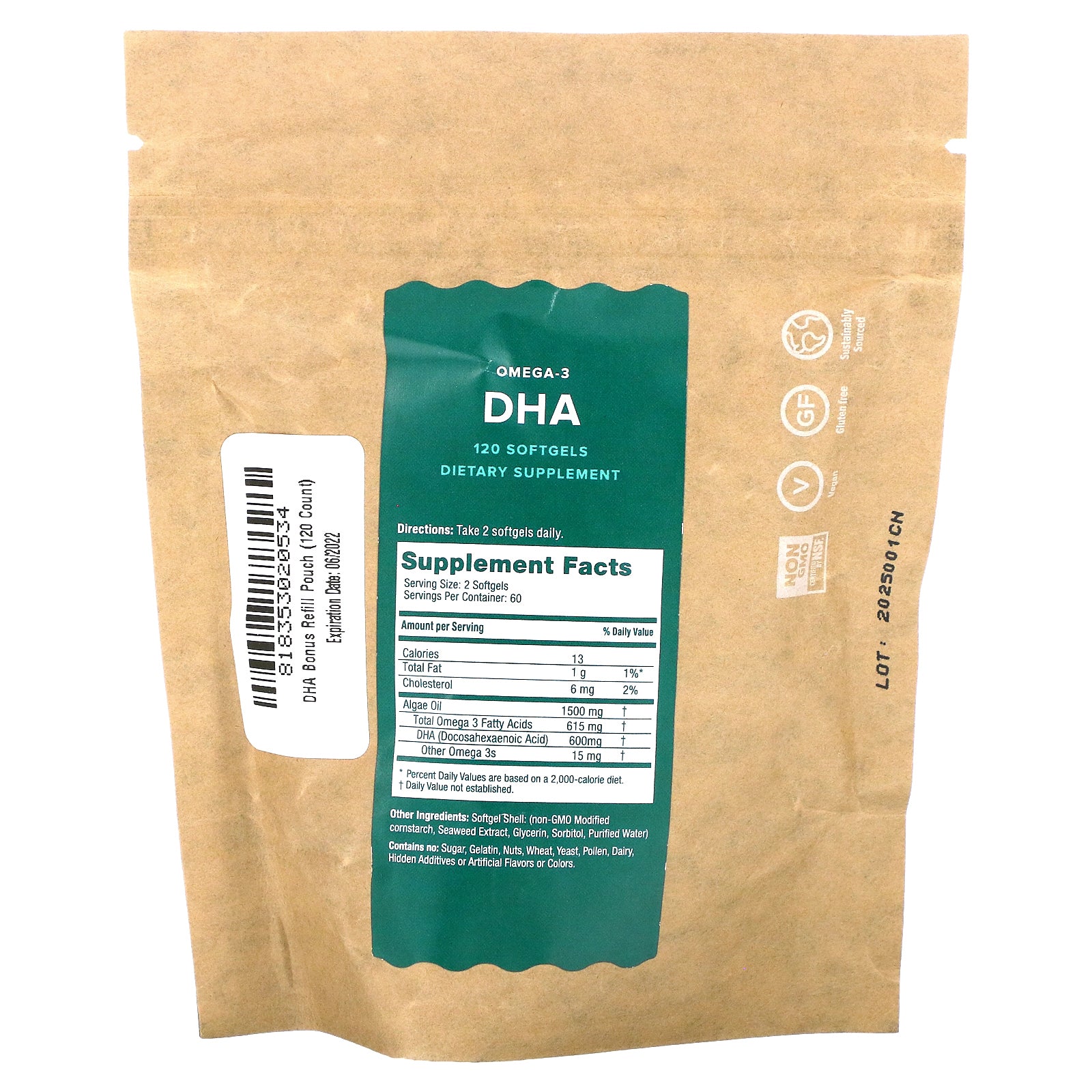 Foto 3 pulgar | Bolsa De Recarga Supplement Iwi Omega-3 Dha 120 Cápsulas Blandas - Venta Internacional.