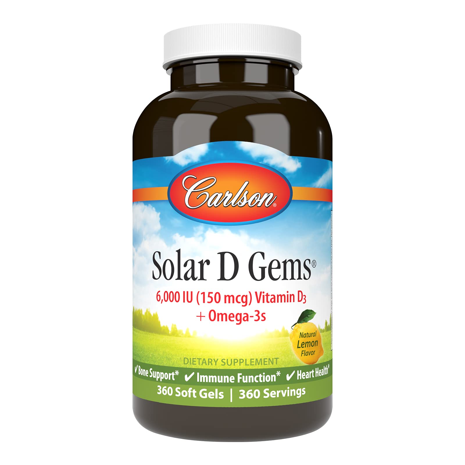 Foto 1 | Suplemento Alimenticio Carlson Solar D Gems Con Vitamina D3, 6000 Ui, 360 Cápsulas Blandas - Venta Internacional