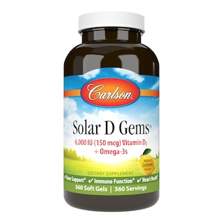 Foto 1 | Suplemento Alimenticio Carlson Solar D Gems Con Vitamina D3, 6000 Ui, 360 Cápsulas Blandas - Venta Internacional