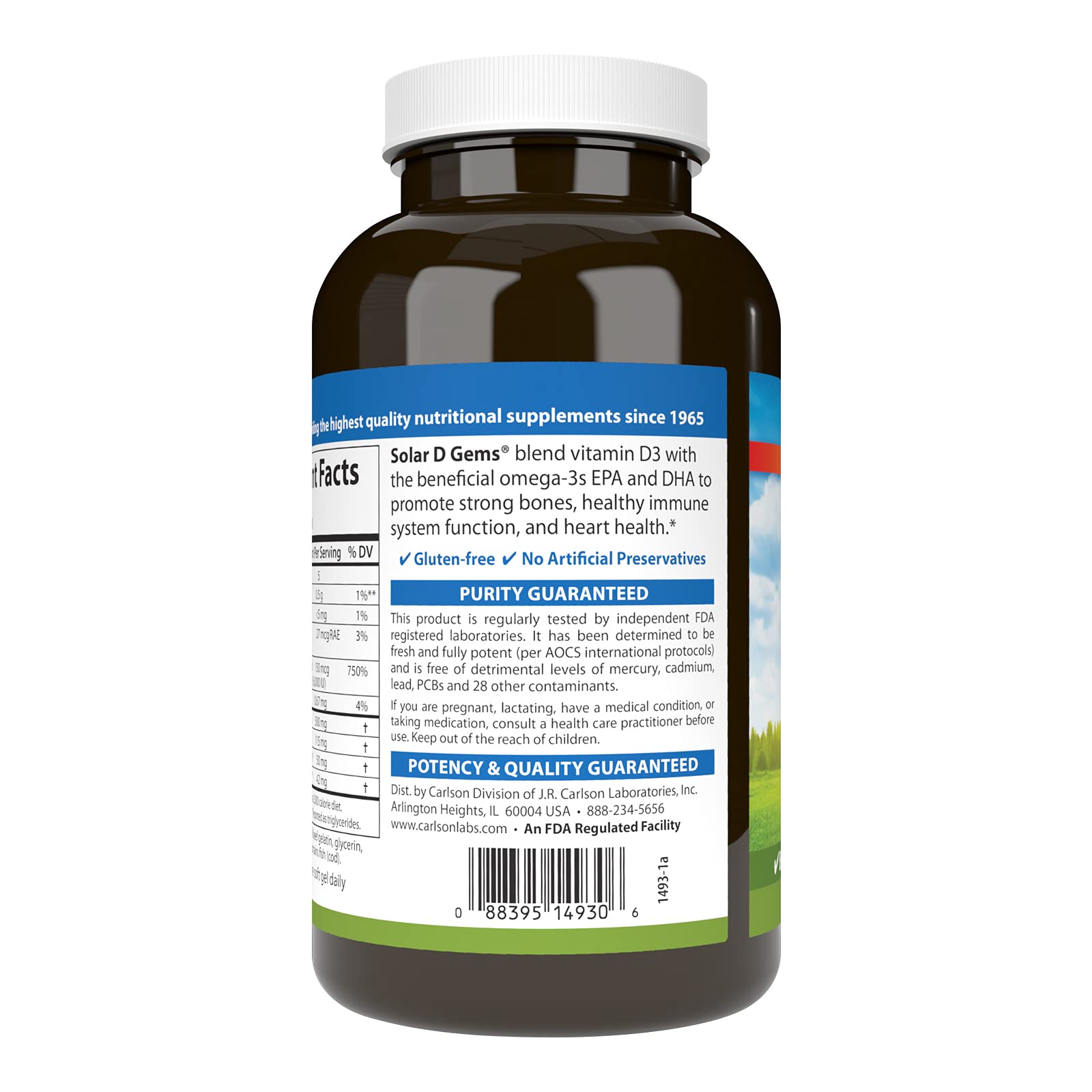 Foto 3 | Suplemento Alimenticio Carlson Solar D Gems Con Vitamina D3, 6000 Ui, 360 Cápsulas Blandas - Venta Internacional