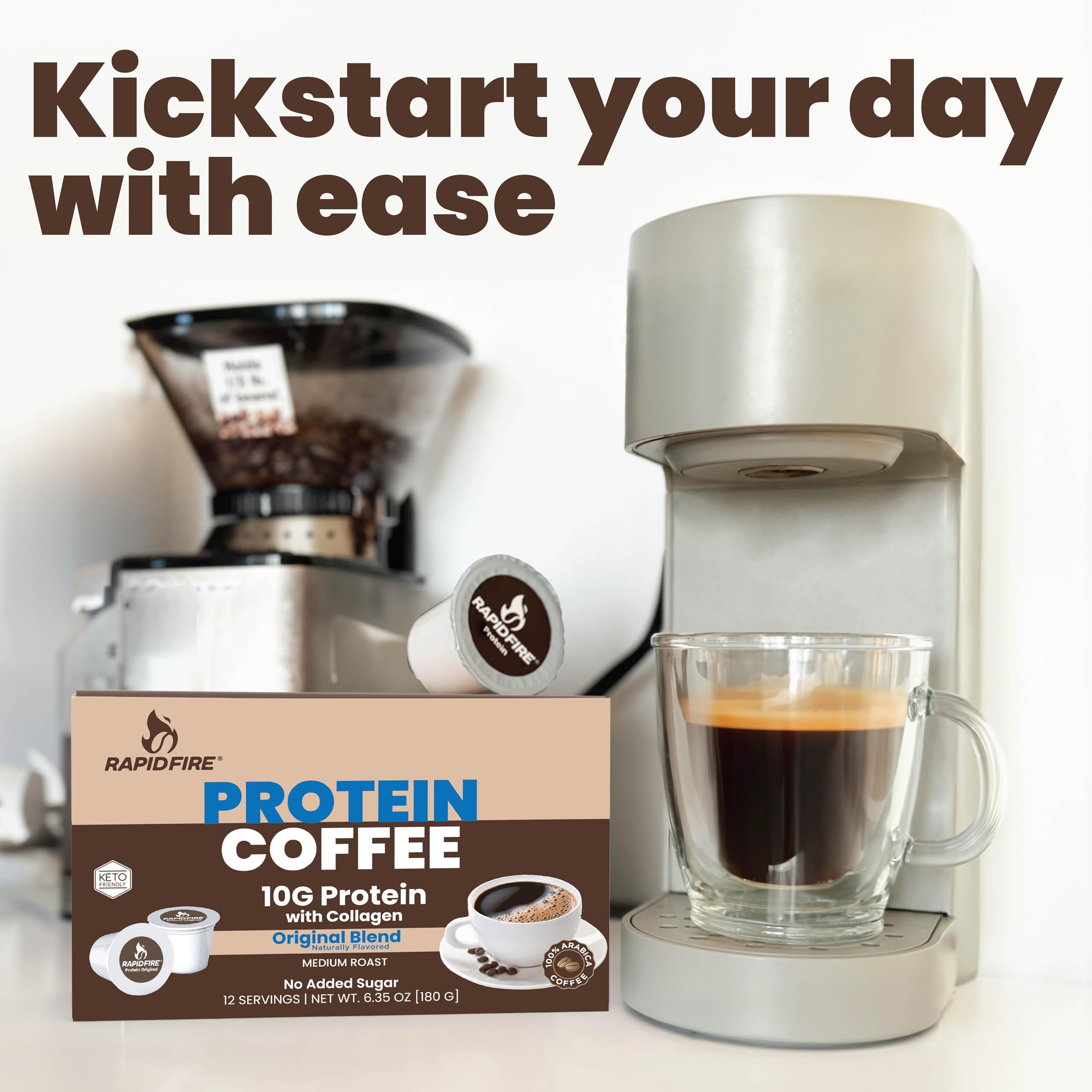 Foto 3 | Café Mezcla Original Rapid Fire 10 g con 12 Cápsulas de Colágeno - Venta Internacional