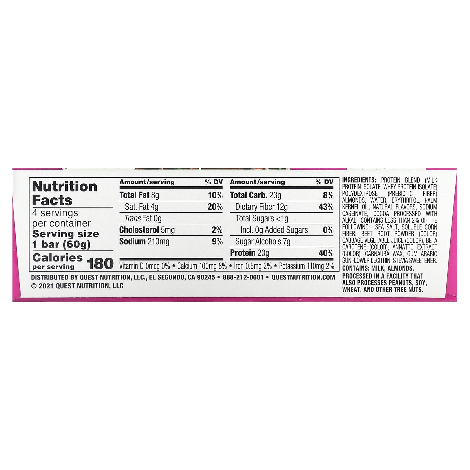 Foto 3 pulgar | Donut Espolvoreado Con Chocolate Quest Nutrition De Protein Bar  60 G - Venta Internacional.
