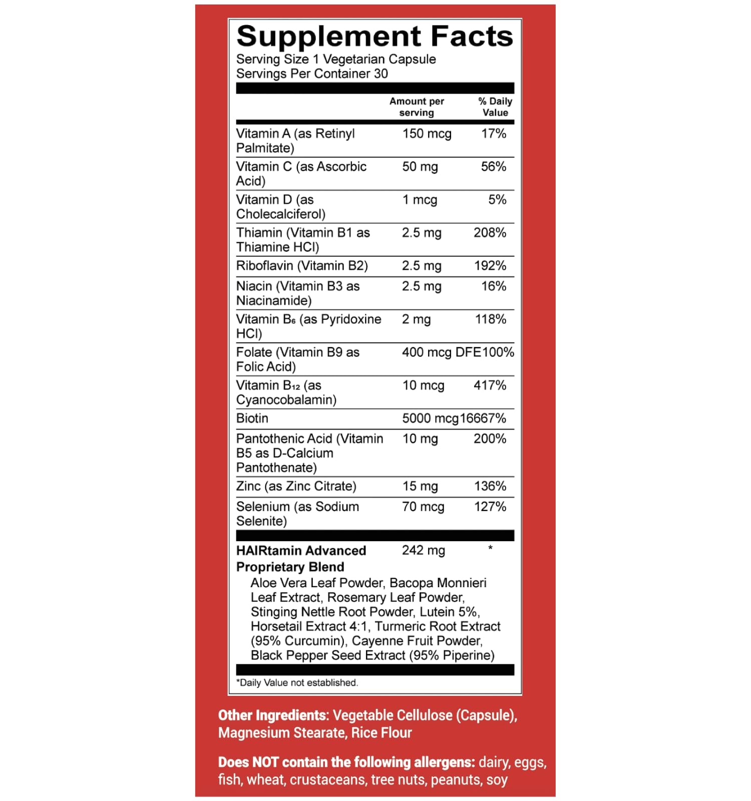 Foto 5 pulgar | Vitaminas Para El Cabello Hairtamin Advanced Formula 30 Cápsulas - Venta Internacional.