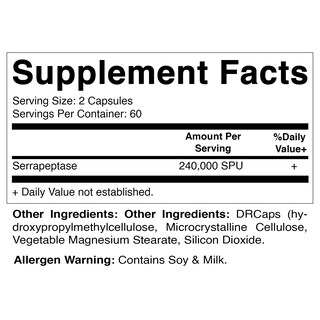 Foto 2 | Suplemento Vitamatic Serrapeptase 240.000 Spu 120 Cápsulas - Venta Internacional.