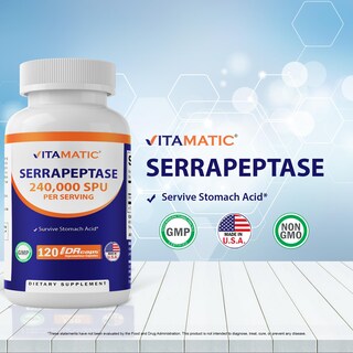 Foto 3 | Suplemento Vitamatic Serrapeptase 240.000 Spu 120 Cápsulas - Venta Internacional.