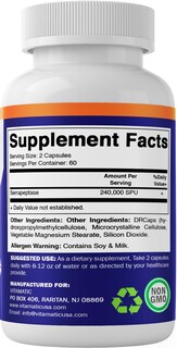 Foto 5 | Suplemento Vitamatic Serrapeptase 240.000 Spu 120 Cápsulas - Venta Internacional.