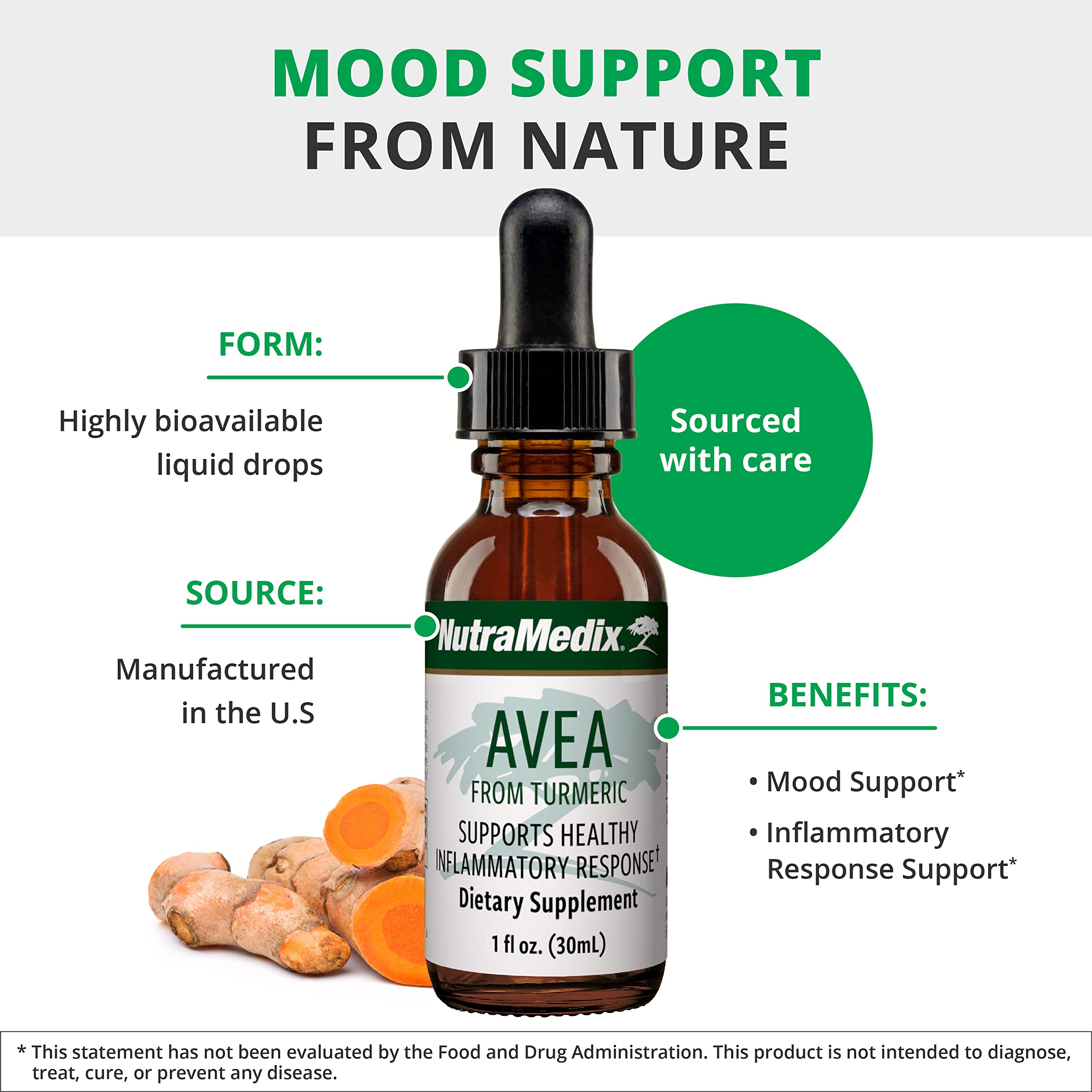 Foto 5 pulgar | Suplemento De Cúrcuma Líquida Nutramedix Avea 30 Ml Para El Estrés - Venta Internacional.