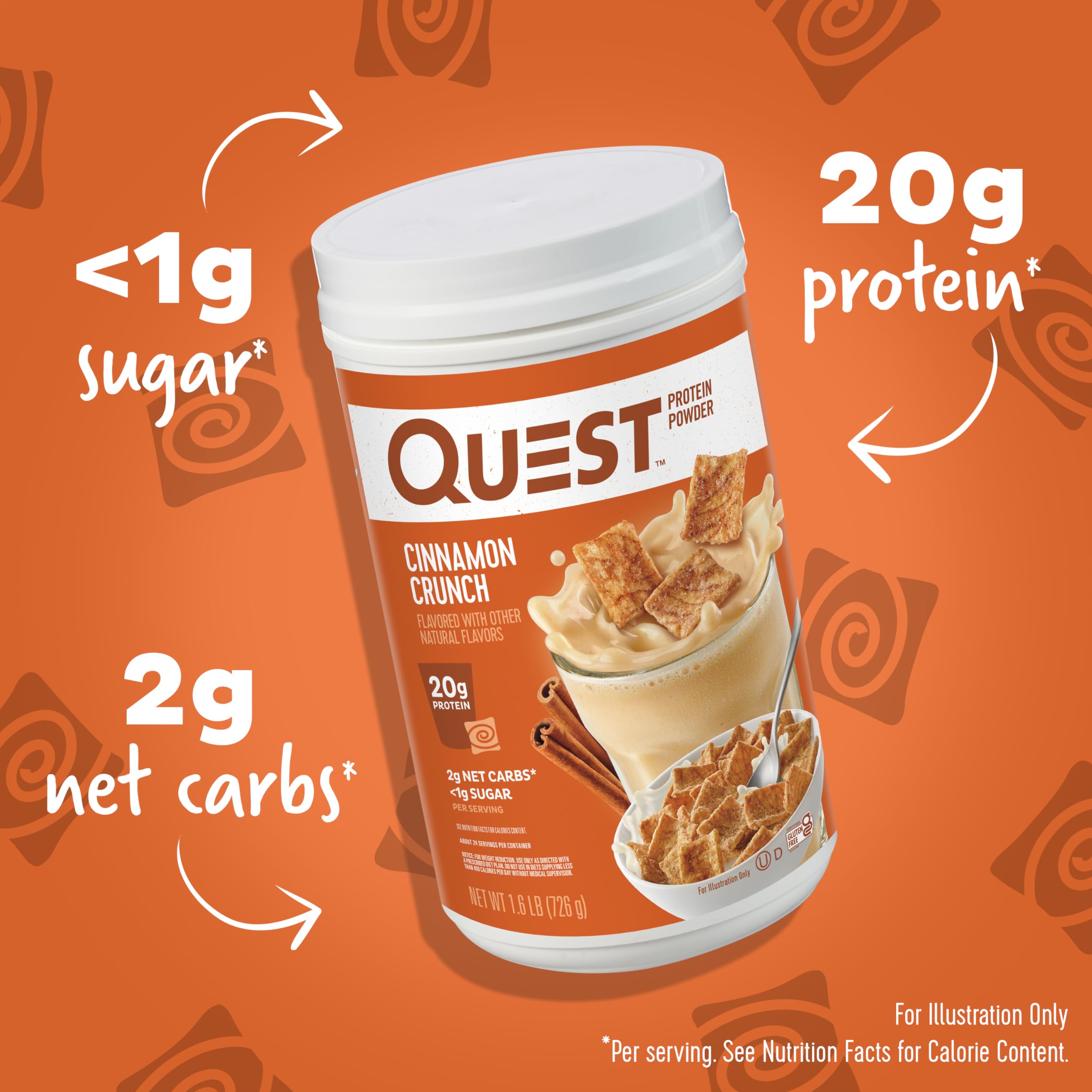 Foto 3 pulgar | Proteína En Polvo Quest Nutrition Cinnamon Crunch 900 G - Venta Internacional.