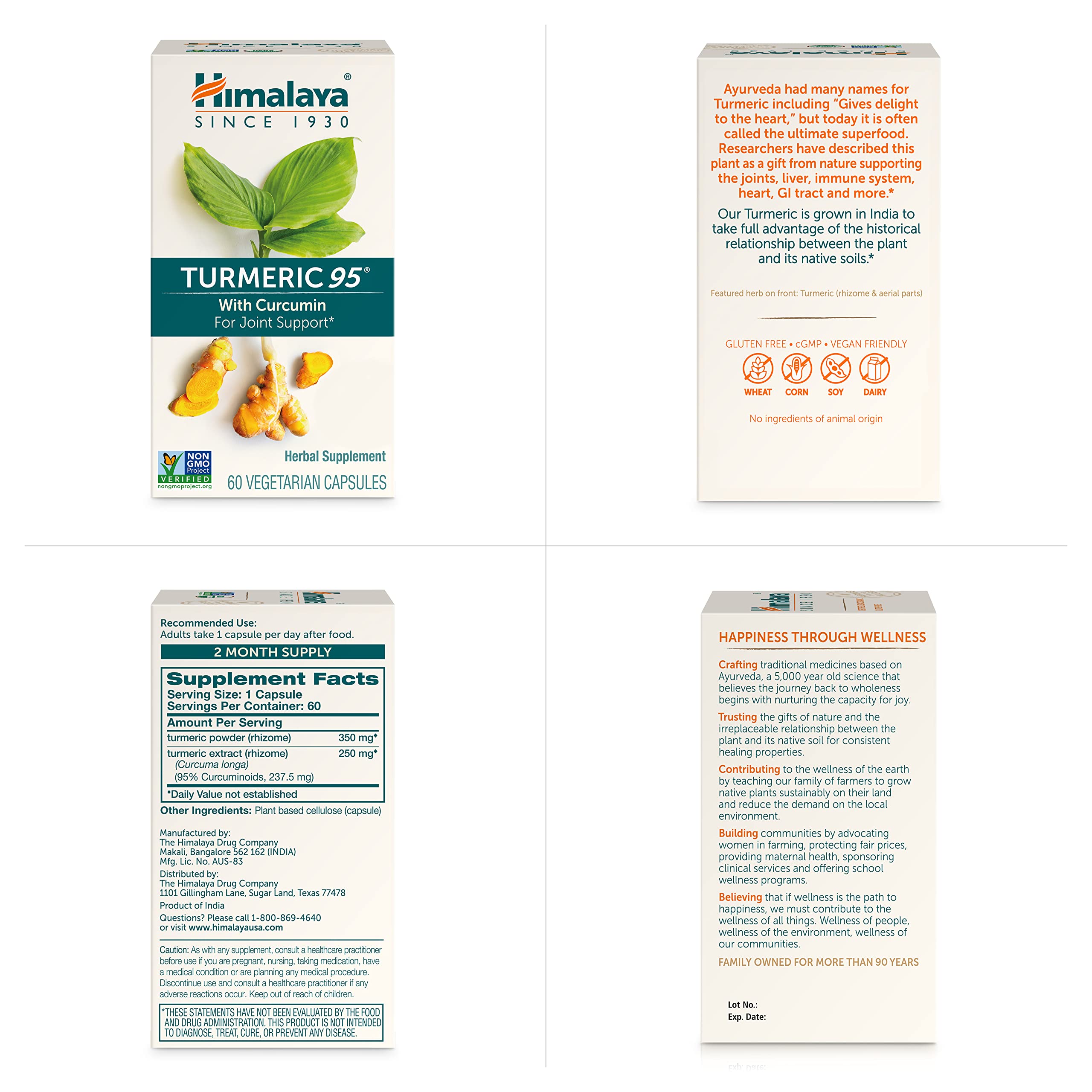 Foto 7 pulgar | Suplemento De Cúrcuma Del Himalaya 95 Con Curcumina 600 Mg 60 Cápsulas X2 - Venta Internacional.