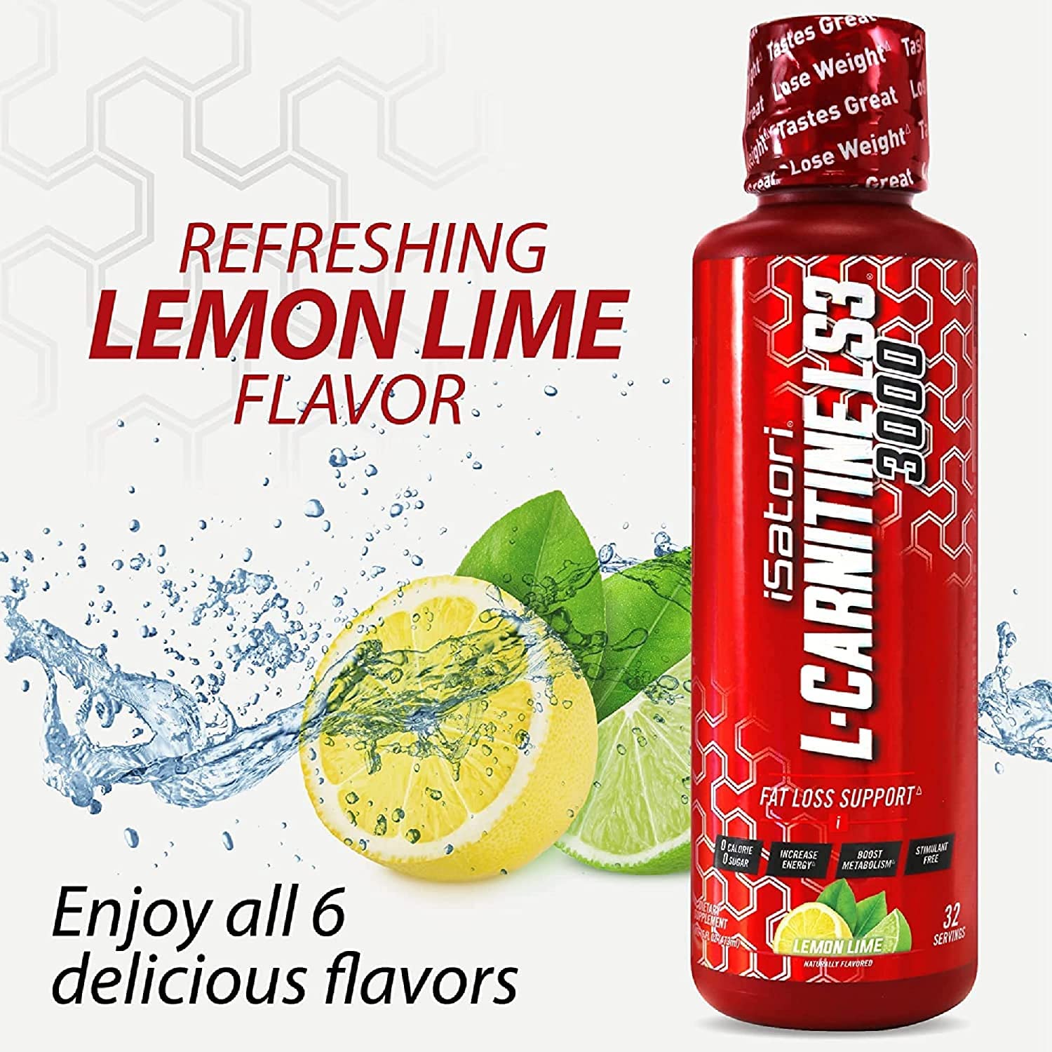 Foto 6 pulgar | Suplemento Isatori L-carnitine Ls3 3000 Limón Lima 960 Ml - Venta Internacional.