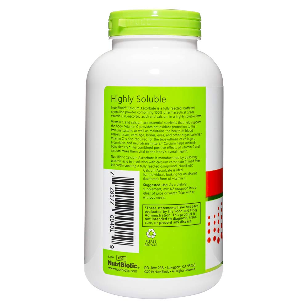 Foto 3 pulgar | Vitamina C En Polvo Nutribiotic  Ascorbato De Calcio  473 Ml - Venta Internacional.