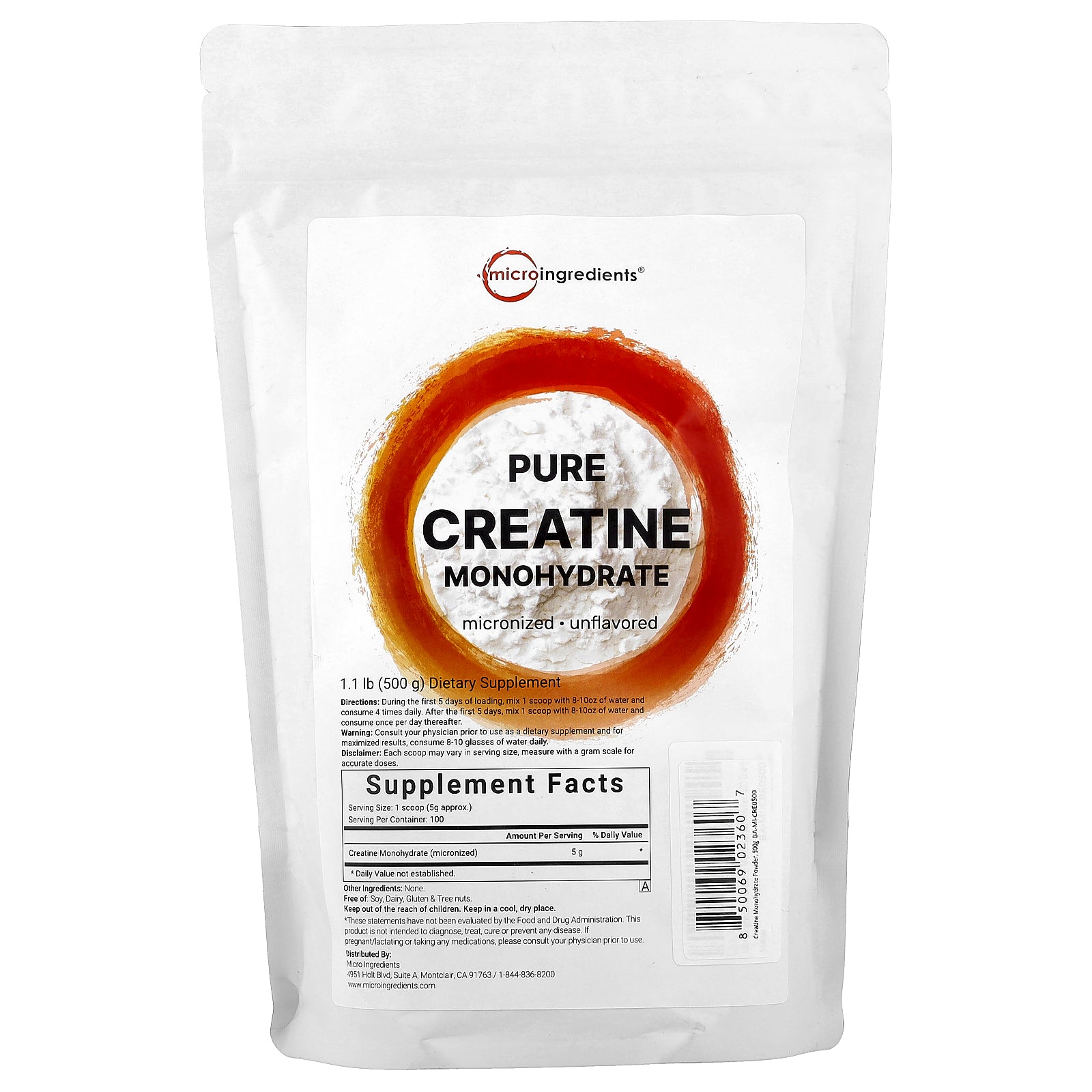 Foto 2 pulgar | Suplemento Con Microingredientes  Monohidrato De Creatina Pura  500 G - Venta Internacional.
