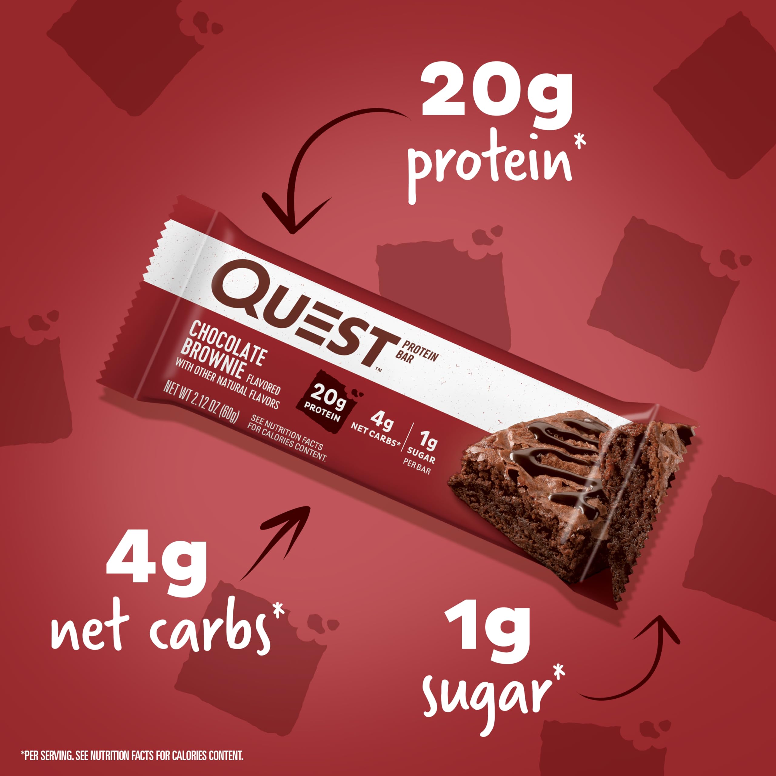 Foto 3 pulgar | Brownie De Chocolate Protein Bar Quest Nutrition  20 G De Proteína - Venta Internacional.