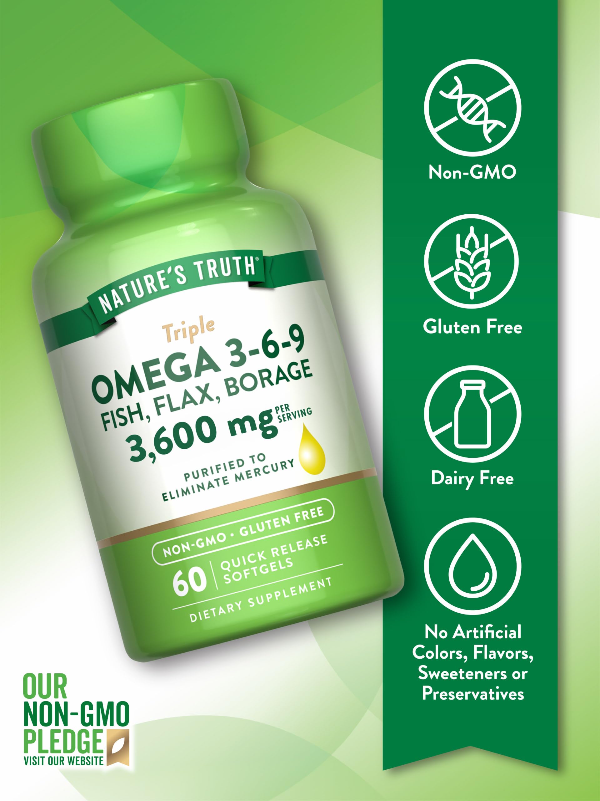 Foto 4 pulgar | Suplemento Nature's Truth Triple Omega 3-6-9 3600 Mg 60 Unidades - Venta Internacional.