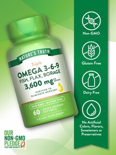 Foto 3 | Suplemento Nature's Truth Triple Omega 3-6-9 3600 Mg 60 Unidades - Venta Internacional.