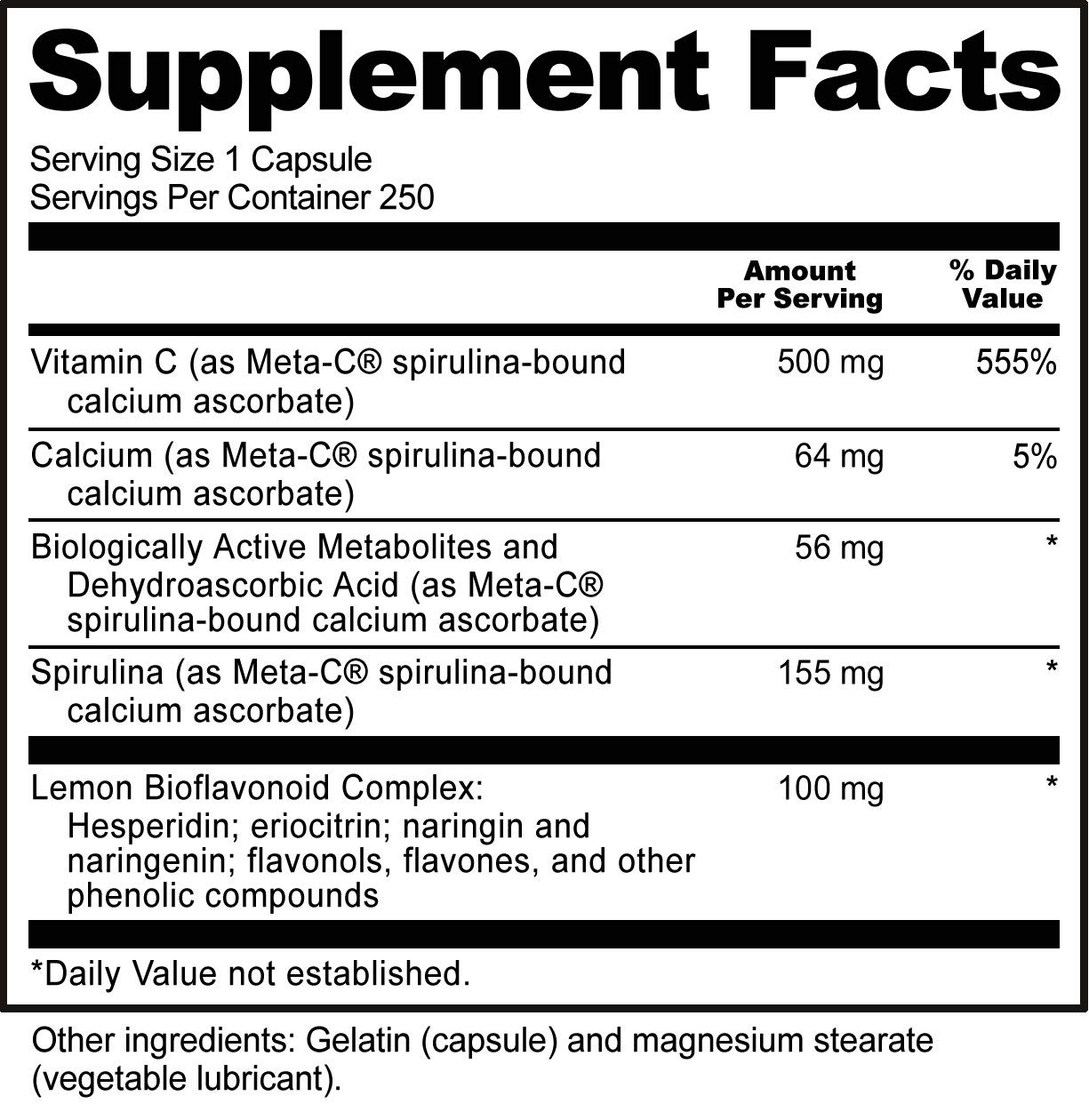 Foto 6 pulgar | Suplemento Nutribiotic Meta-c  Cápsulas De 500 Mg De Vitamina C  250 Unidades - Venta Internacional.
