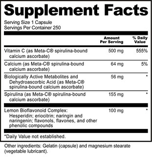 Foto 5 | Suplemento Nutribiotic Meta-c Cápsulas De 500 Mg De Vitamina C 250 Unidades - Venta Internacional.