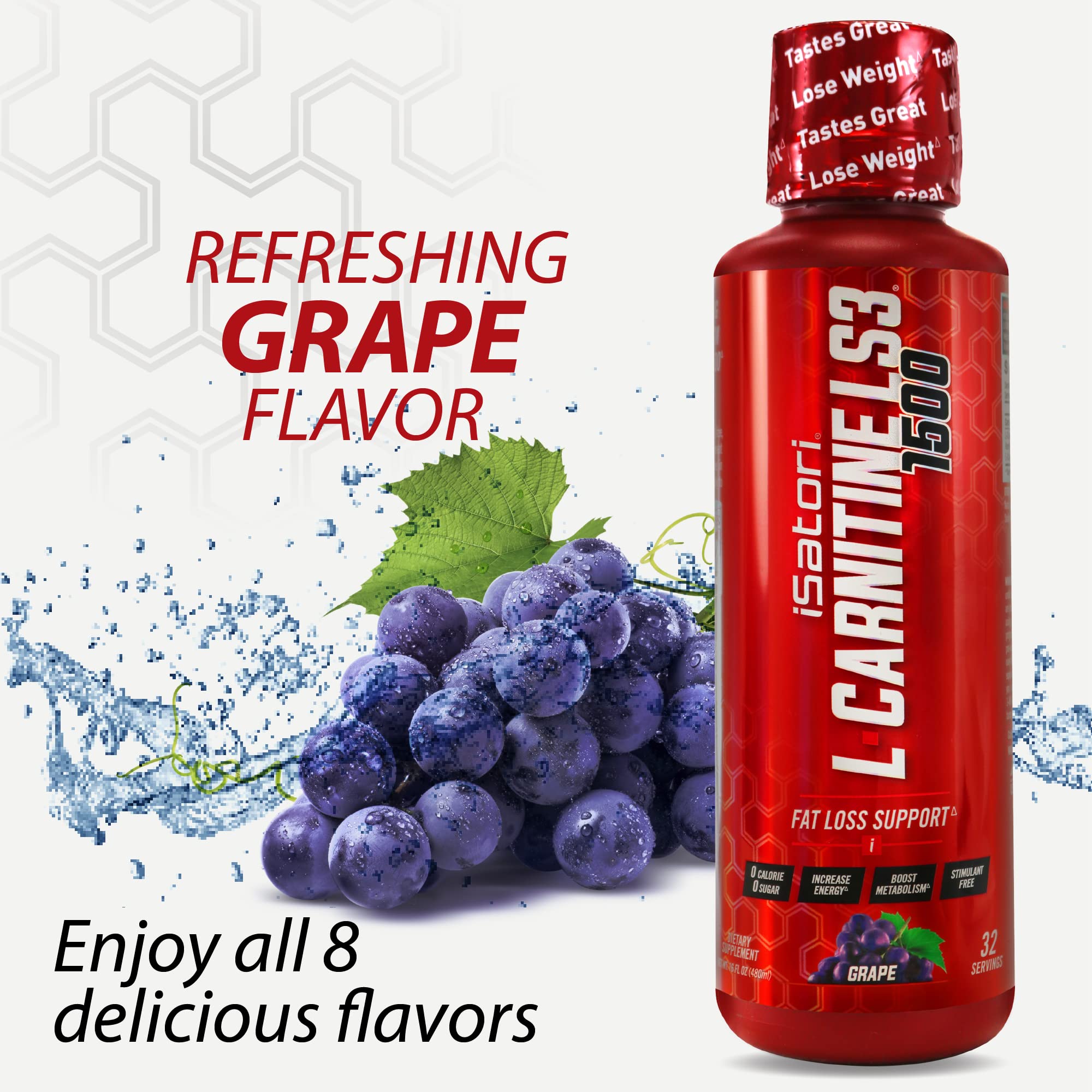 Foto 5 | Suplemento Isatori L-carnitine Ls3 1500 Sabor Uva 480 Ml - Venta Internacional.