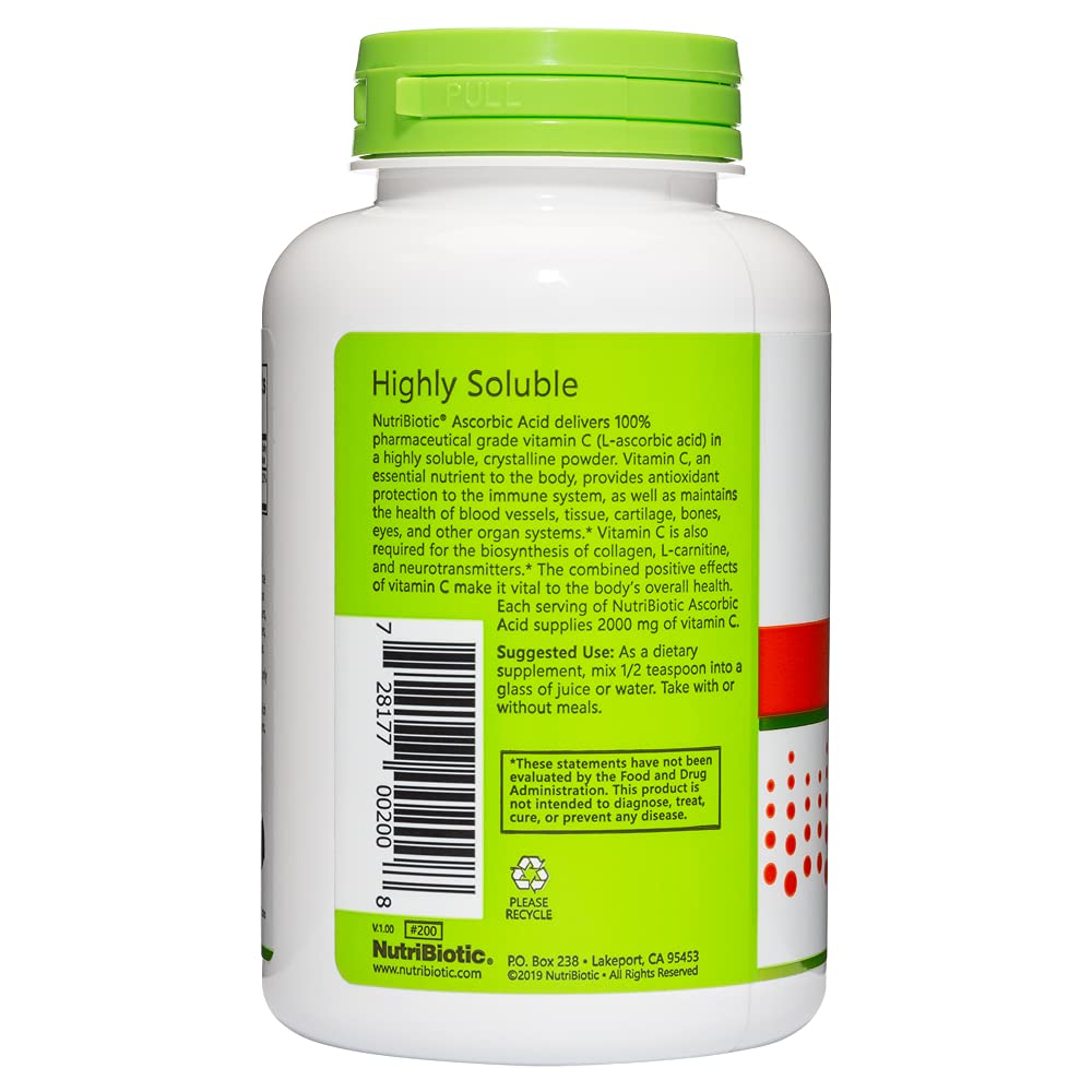Foto 3 pulgar | Vitamina C En Polvo  Ácido Ascórbico Nutribiótico  2000 Mg  240 Ml - Venta Internacional.
