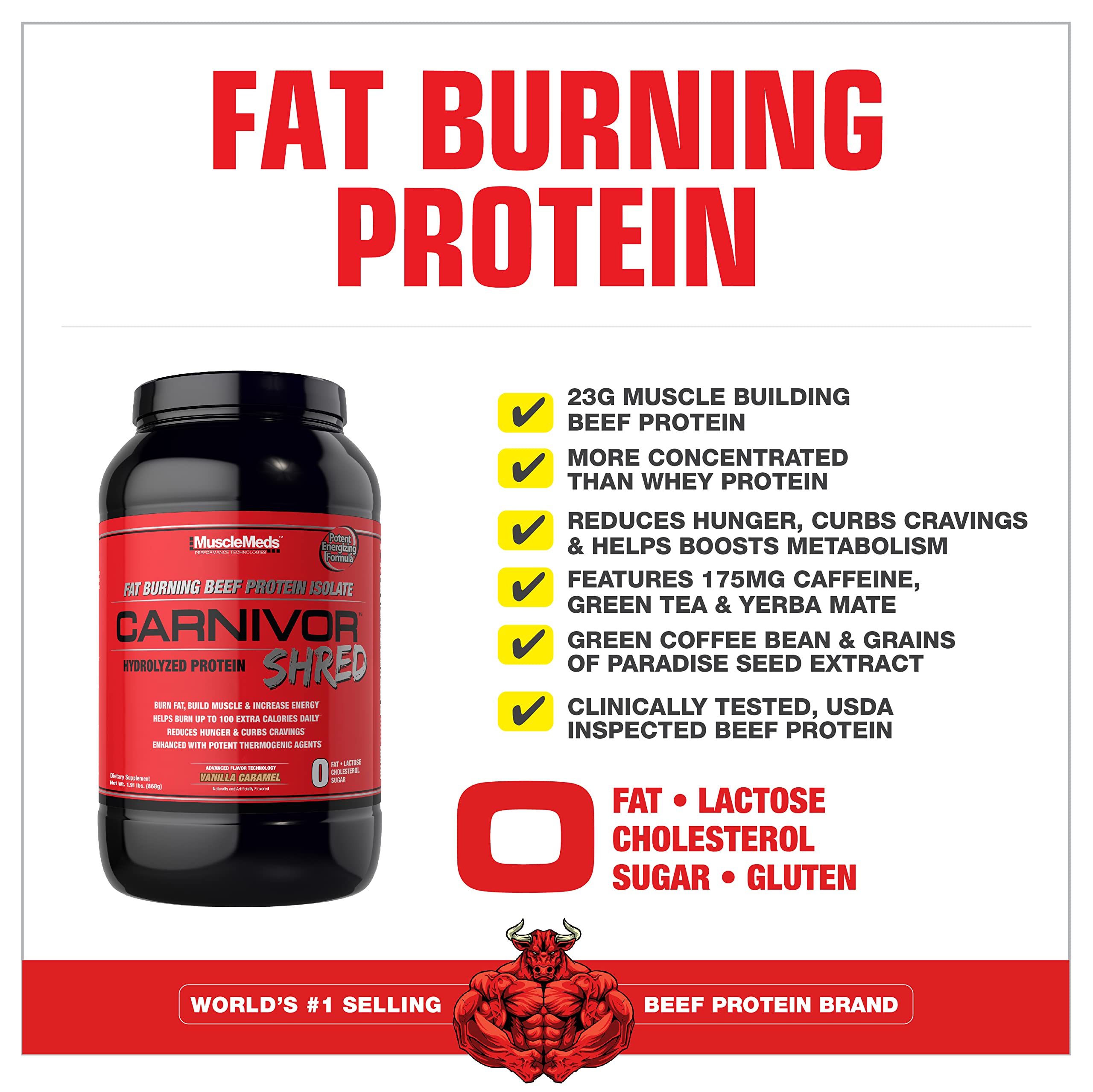Foto 4 pulgar | Suplemento Musclemeds Carnivor Shred Beef Protein 907 G De Vainilla - Venta Internacional.