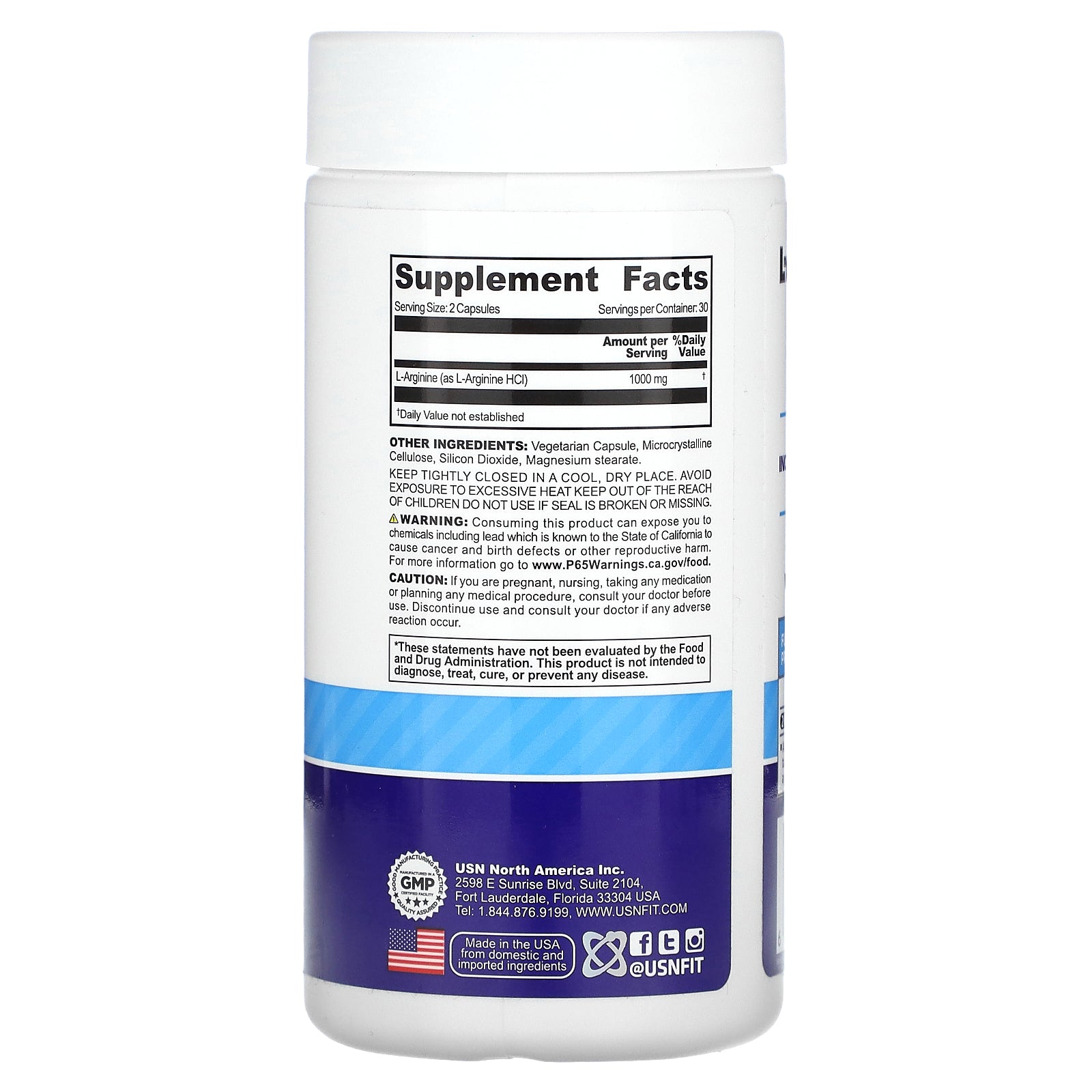 Foto 3 pulgar | Suplemento Usn L-arginina 500 Mg 60 Cápsulas - Venta Internacional.