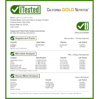 Foto 4 | Suplemento de Péptidos de Colágeno Marino Hidrolizado de California Gold Nutrition 200 g - Venta Internacional