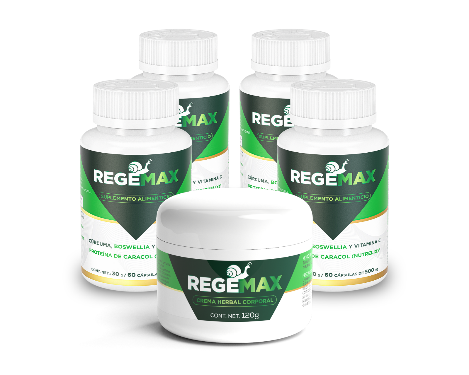 Foto 2 pulgar | Kit Suplemento Regemax Cápsulas + Bálsamo Herbal 120 g 5 Pack