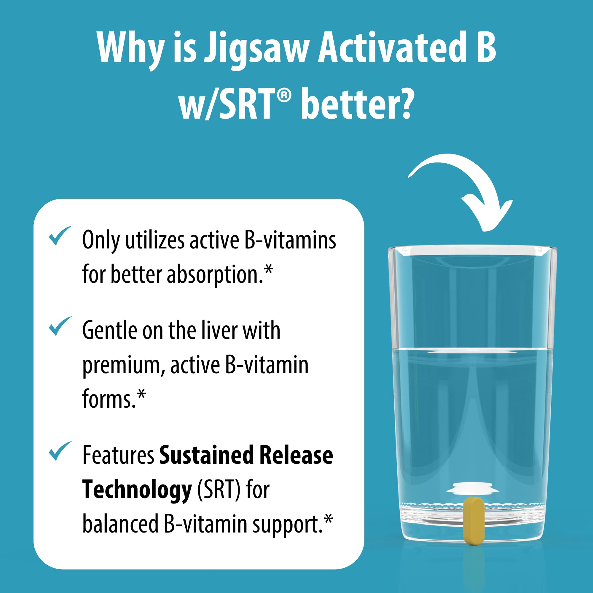 Foto 6 pulgar | Suplemento Jigsaw Health Activated B Complex con SRT 120 Tabletas - Venta Internacional