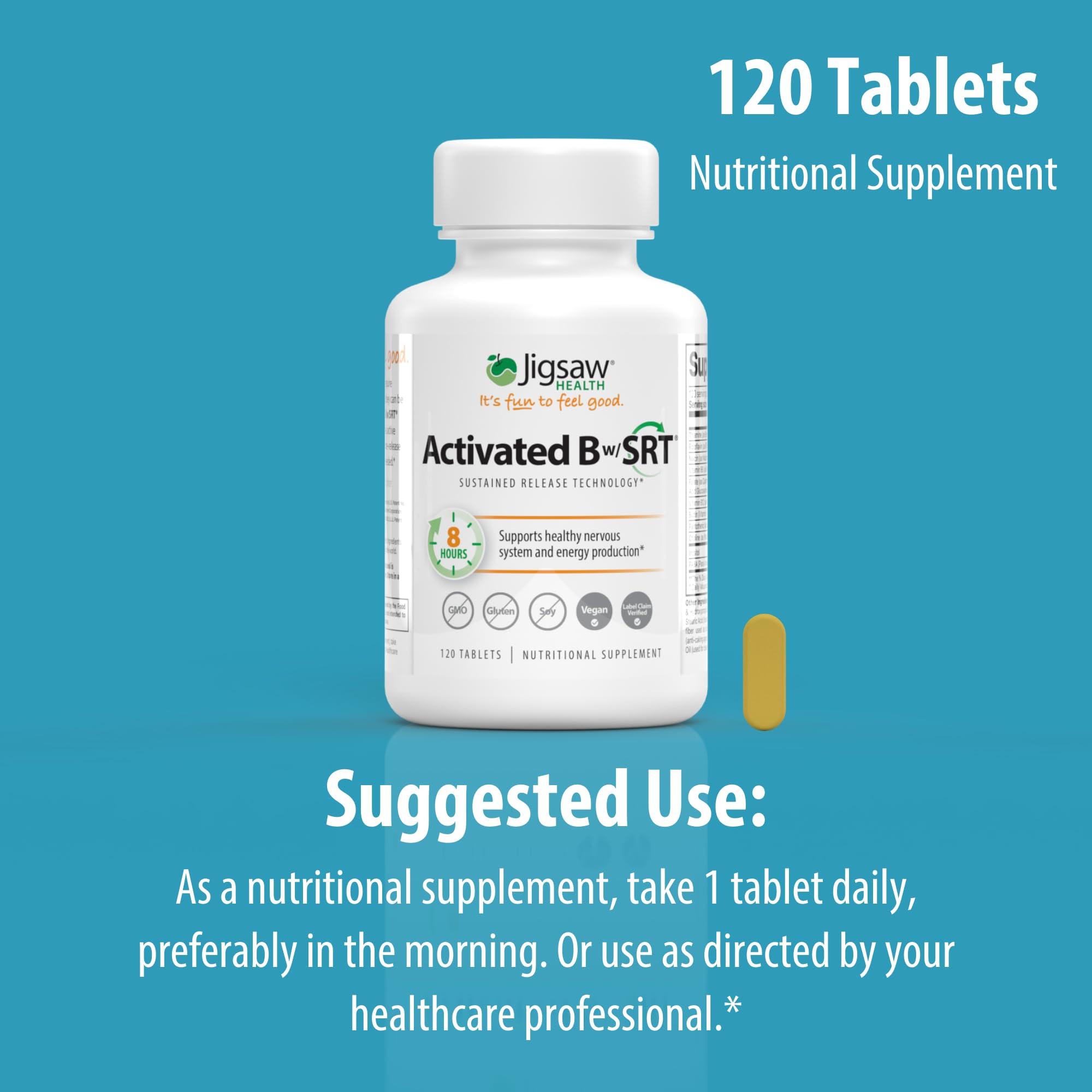Foto 8 pulgar | Suplemento Jigsaw Health Activated B Complex con SRT 120 Tabletas - Venta Internacional