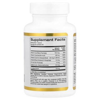Foto 2 | Suplemento California Gold Nutrition Vitaminas A C DZinc y Selenio 60 Cápsulas - Venta Internacional