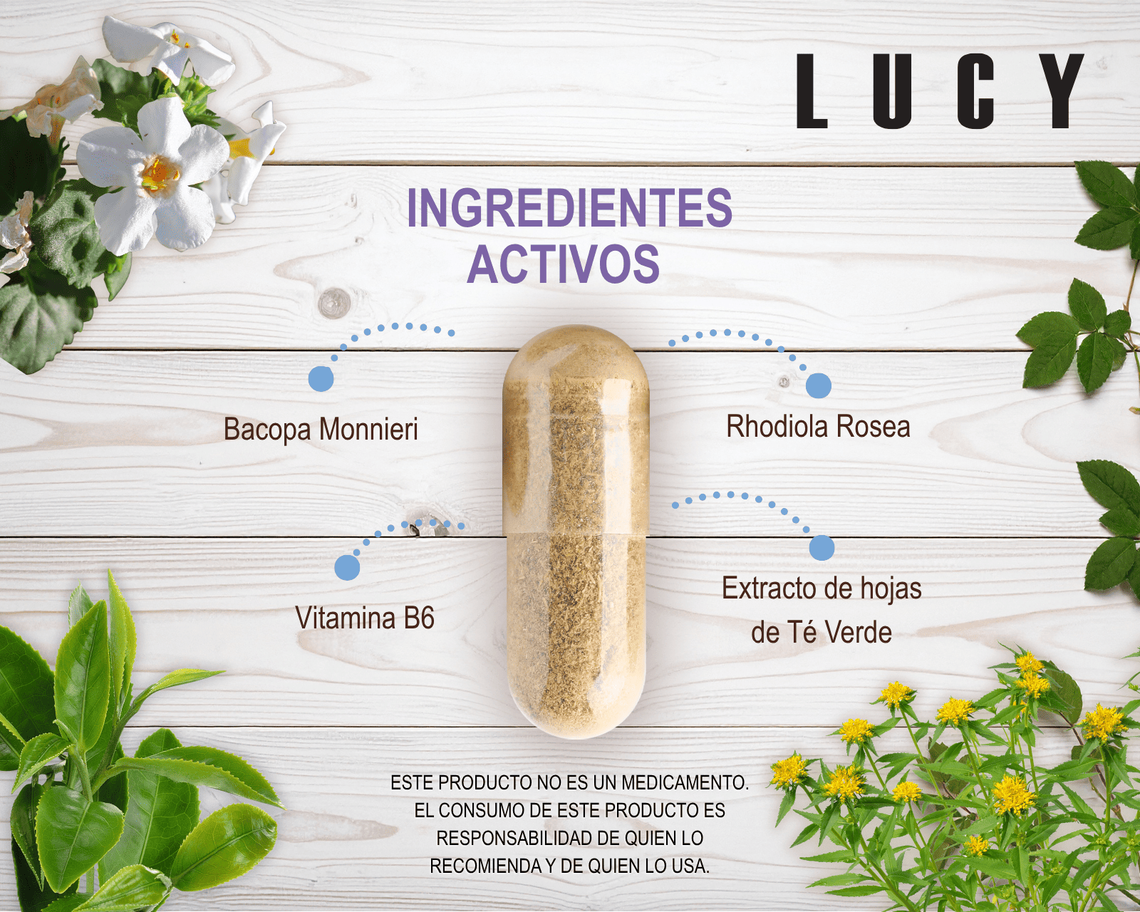 Foto 5 pulgar | Suplemento Lucy Bacoppa Monnieri + Vitamina B6 30 Cápsulas