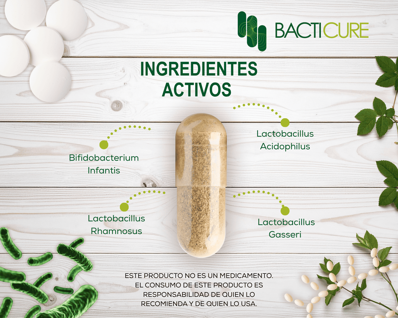 Foto 4 | Suplemento Bacticure Probióticos 2 Pack