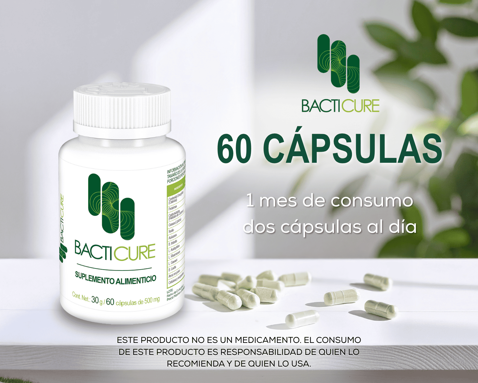 Foto 5 | Suplemento Bacticure Probióticos 2 Pack