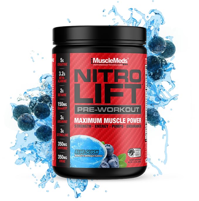 Foto 2 pulgar | Granizado Musclemeds Nitro Lift Blue Para Antes Del Entrenamiento  300 Ml - Venta Internacional.