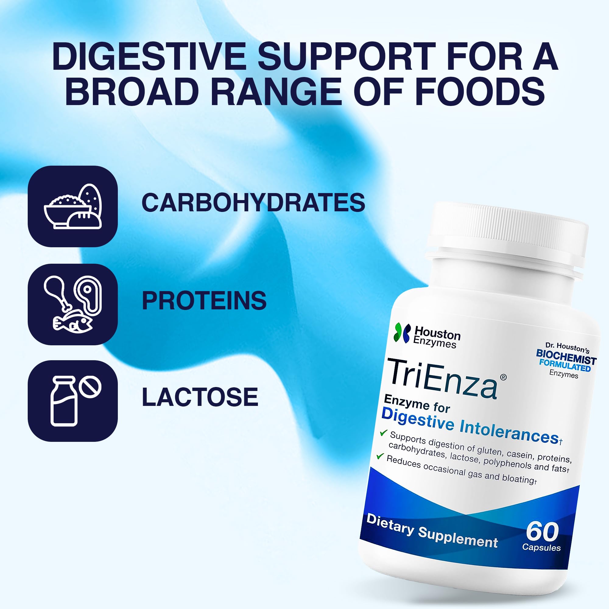 Foto 4 pulgar | Suplemento De Enzimas Digestivas Houston Enzymes Trienza 60 Cápsulas - Venta Internacional.