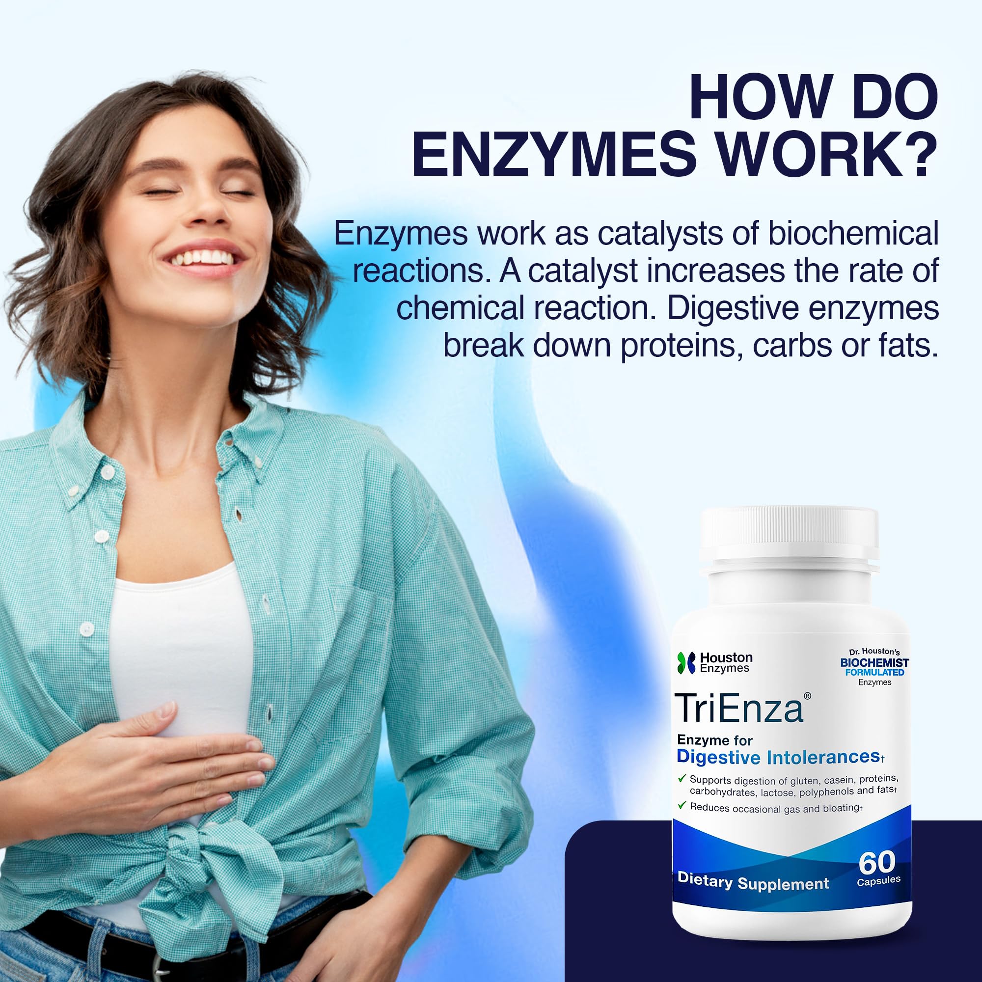 Foto 7 pulgar | Suplemento De Enzimas Digestivas Houston Enzymes Trienza 60 Cápsulas - Venta Internacional.