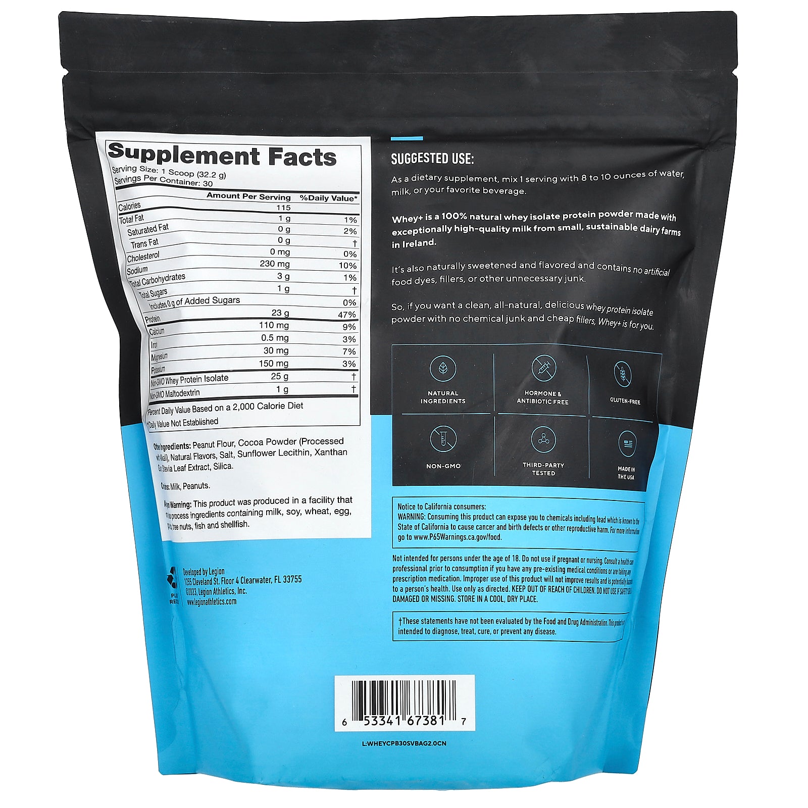 Foto 3 pulgar | Proteína De Suero En Polvo Legion Athletics Whey+ Chocolate Y Mantequilla De Cacahuete 966 G - Venta Internacional.