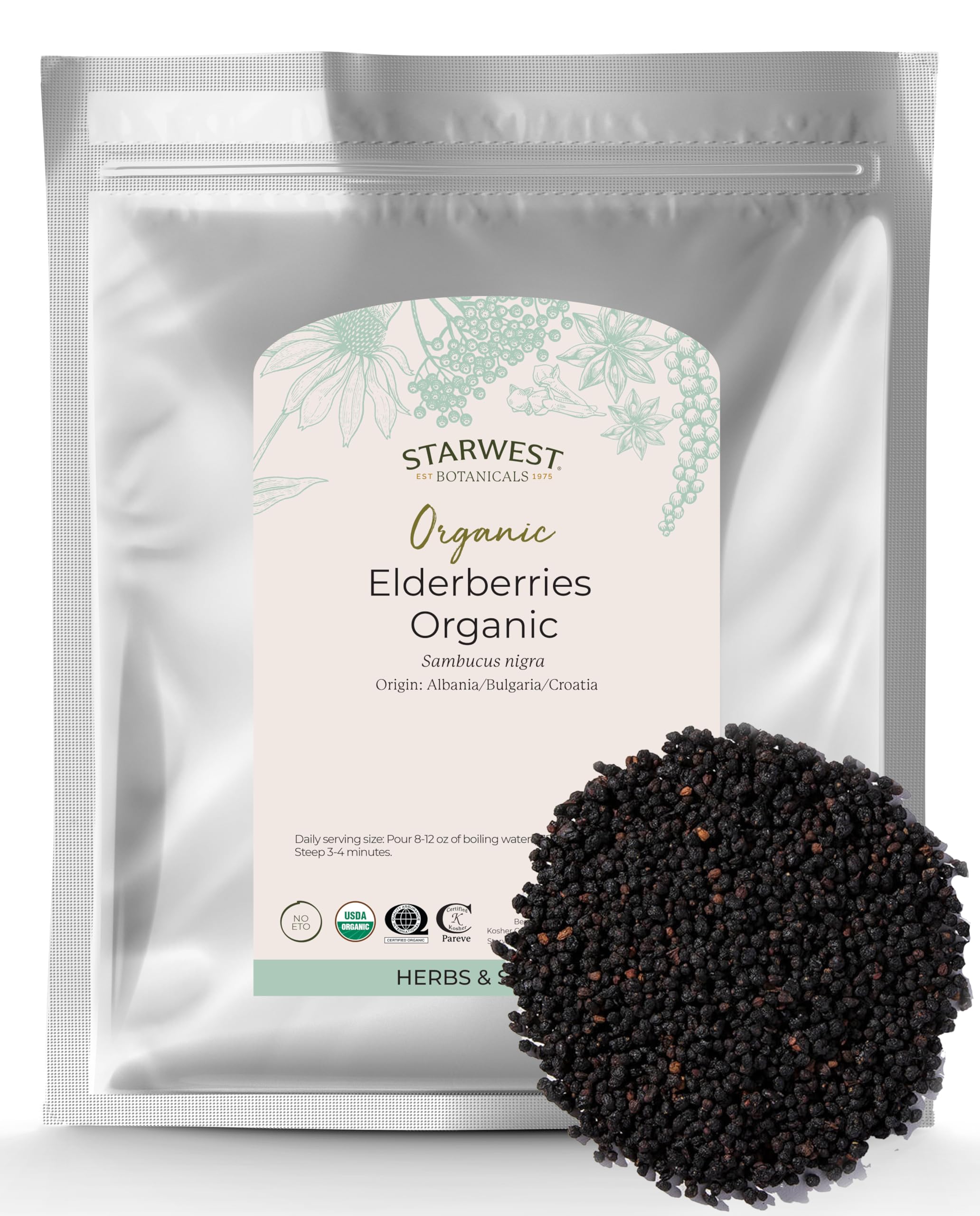 Foto 1 | Bayas De Saúco Secas Starwest Botanicals  454 G  Orgánicas - Venta Internacional.