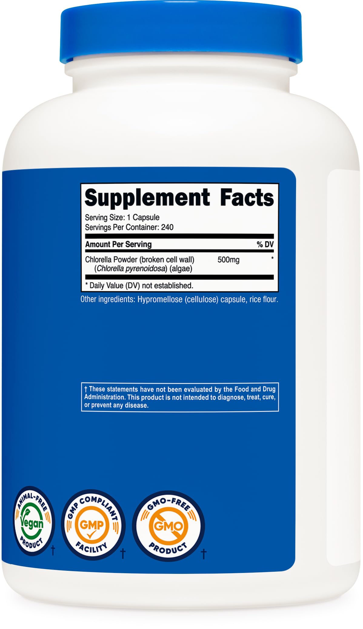 Foto 6 pulgar | Suplemento Nutricost  Cápsulas De Clorella  500 Mg  240 Cápsulas - Venta Internacional.