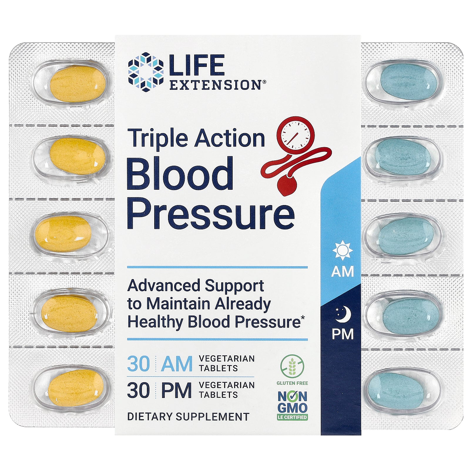 Foto 2 pulgar | Supplement Life Extension Triple Action Para La Presión Arterial  60 Comprimidos - Venta Internacional.